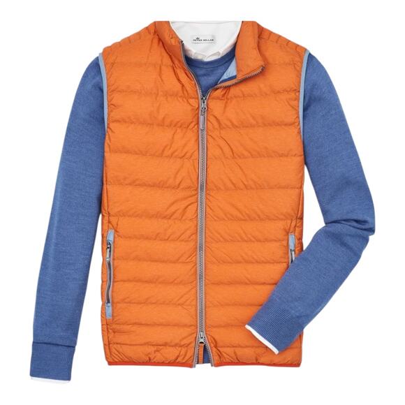 Peter Millar Mens Small Crown Elite Light Down Insulated Golf Prep Puffer Vest - Picture 9 of 14